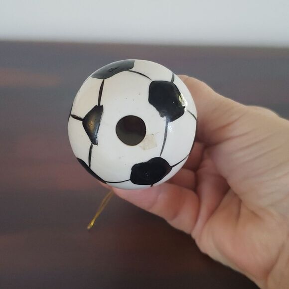 Soccer Ball Santa Porcelain Tree Ornament - Picture 6 of 6